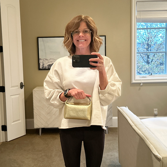 EERA Metallic Moon Bag in Laminated Gold - Picture 5 of 16